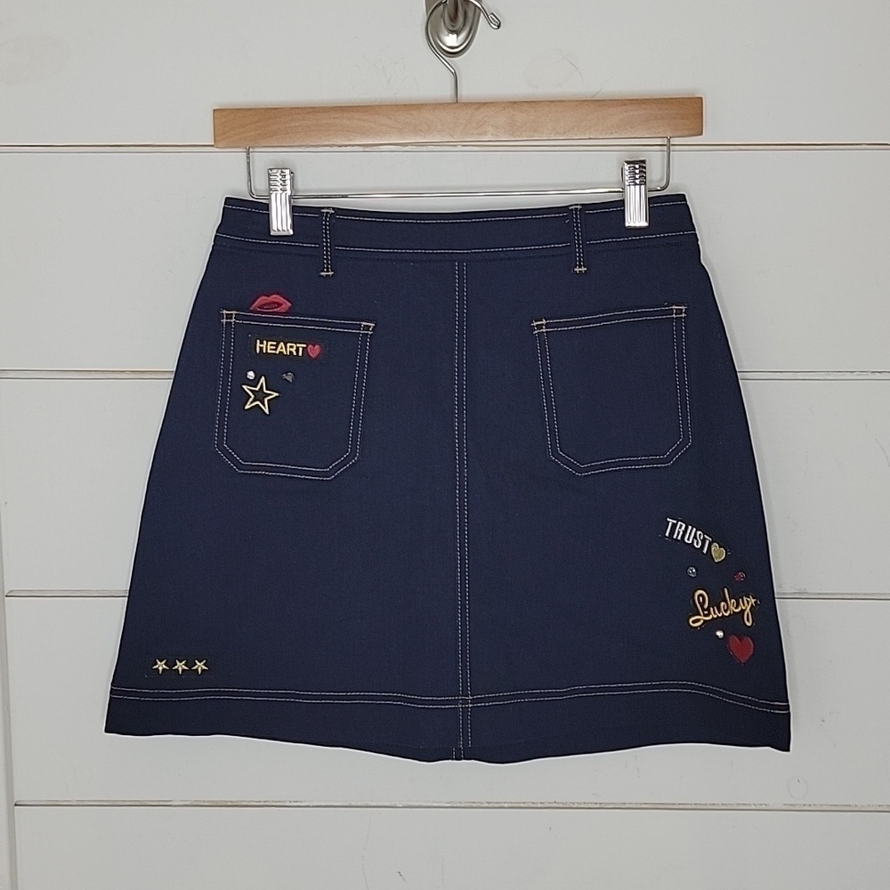 Y2K NWOT JASPAL small dark blue wash denim jean mini skirt cotton